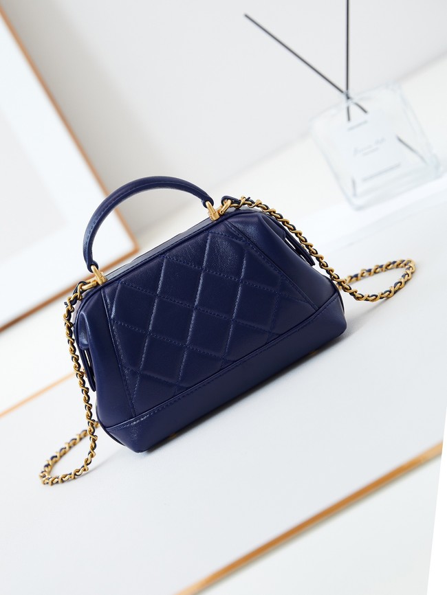 CHANEL 24A MINI BAG WITH TOP HANDLE AS4958 dark blue