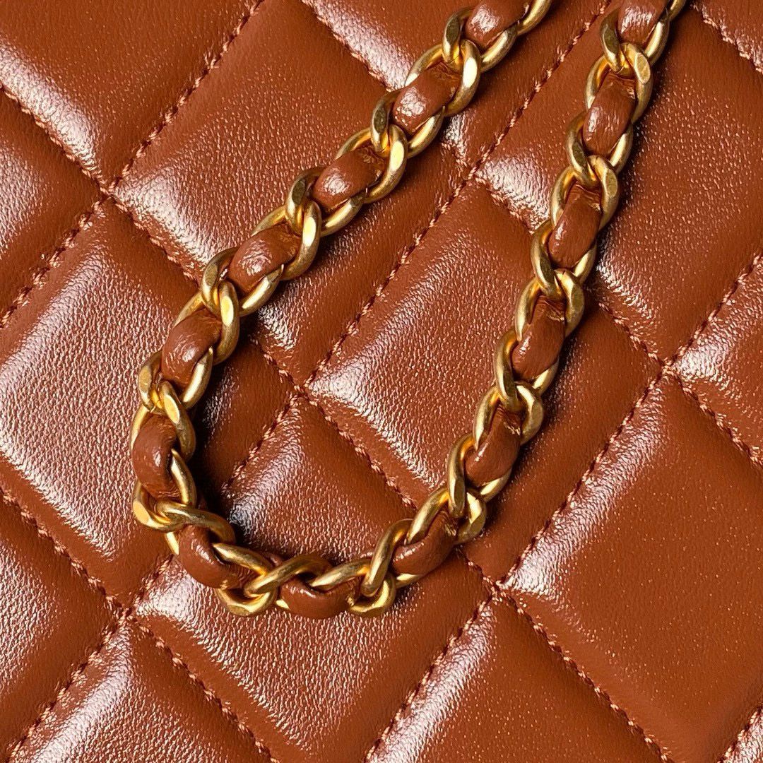 CHANEL 24A TOP HANDLE BAG AS4959 Brown