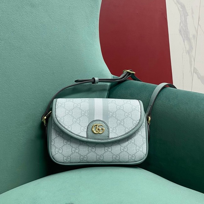 Gucci OPHIDIA GG MINI SHOULDER BAG 772239 Dusty blue