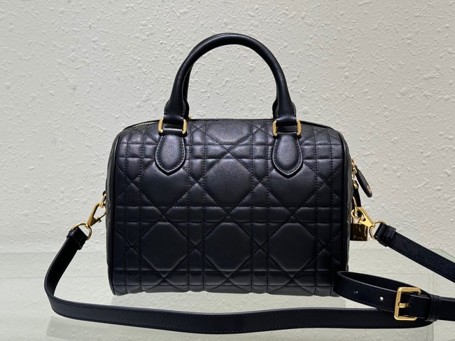 Dior Groove 25 Bag Black Macrocannage Calfskin M1365UB