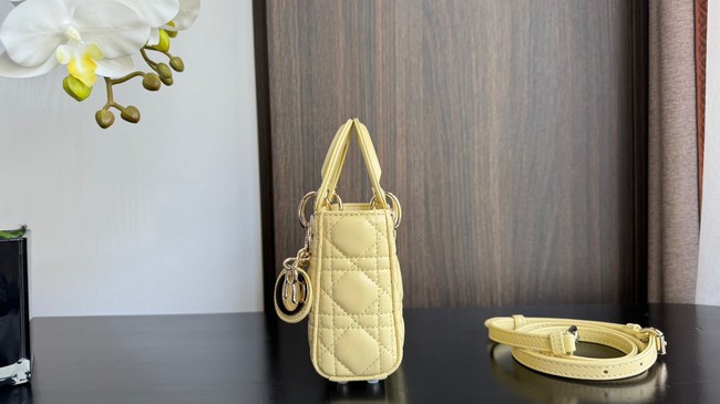 MICRO LADY DIOR BAG Yellow Cannage Lambskin S0856O