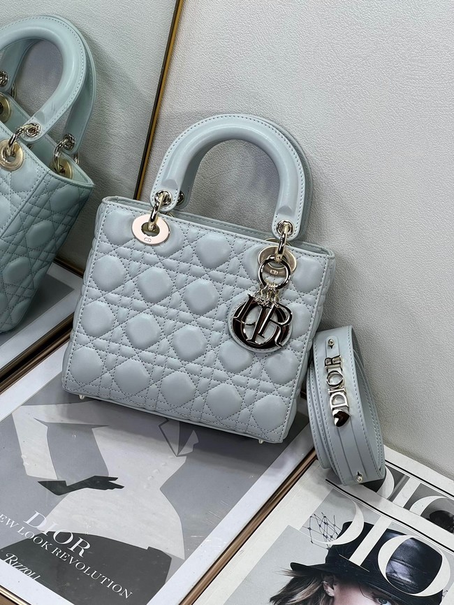 Small Lady Dior My ABCDior Bag Pale Blue Cannage Lambskin M0538ON