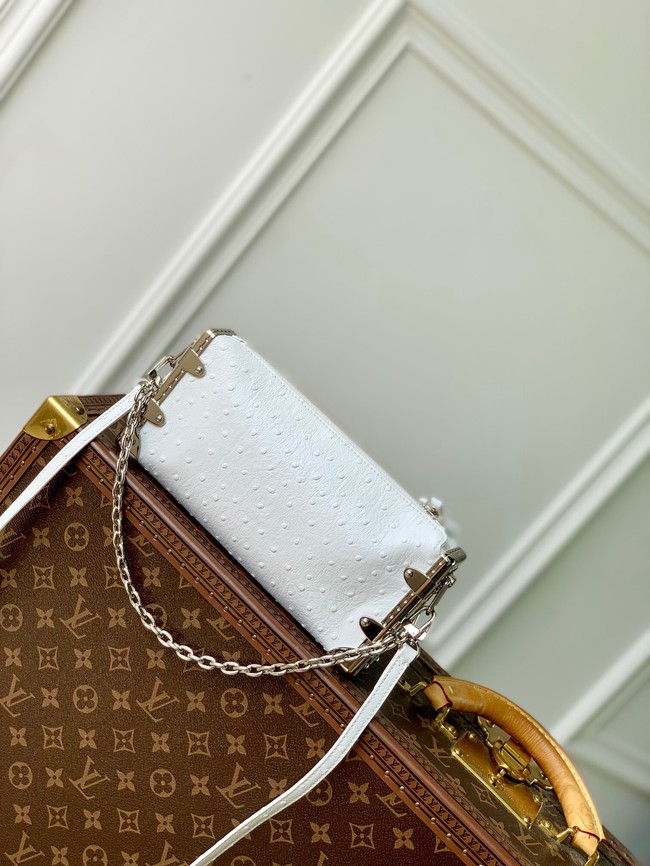 Louis Vuitton Slim Trunk Ostrich M25445 white