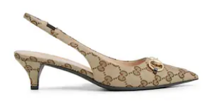 Gucci WOMENS GG CANVAS SLINGBACK PUMP 11221-7