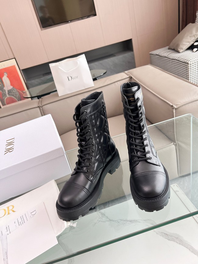 Dior D-Unit Ankle Boot Black Quilted Cannage Calfskin KCI995C-2