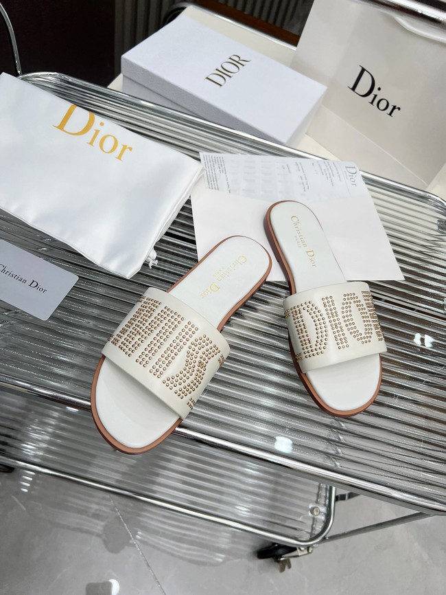 Dior Dway Slide Calfskin and Gold-Finish Studs KCO138CT-2