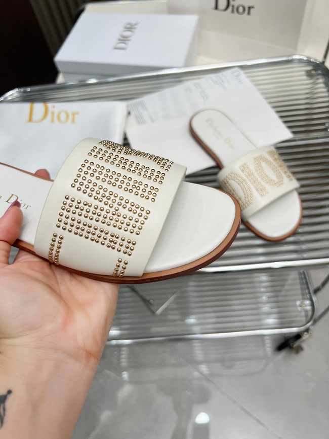 Dior Dway Slide Calfskin and Gold-Finish Studs KCO138CT-2