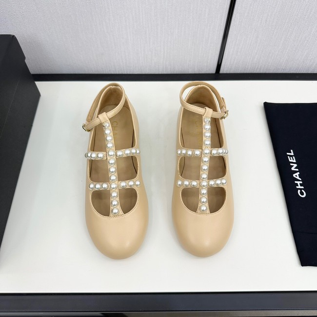 Chanel MARY JANES Goatskin & Imitation Pearls 11240-2