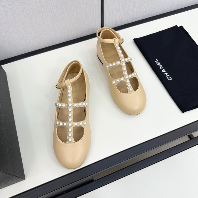 Chanel MARY JANES Goatskin & Imitation Pearls 11240-2