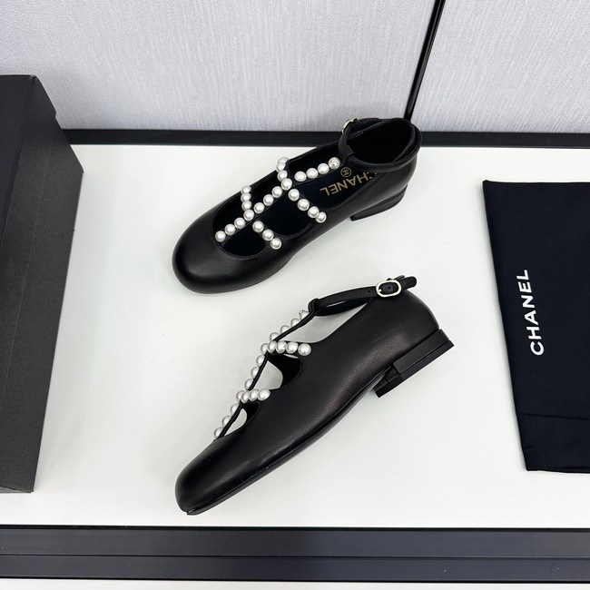 Chanel MARY JANES Goatskin & Imitation Pearls 11240-4