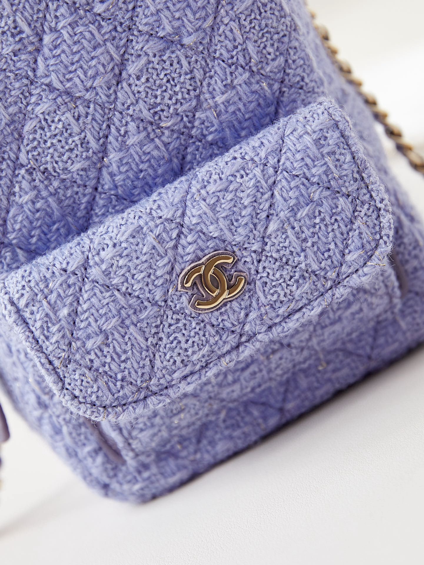 Chanel MINI BACKPACK AP3753 Woolen cloth& Gold-Tone Metal light purple