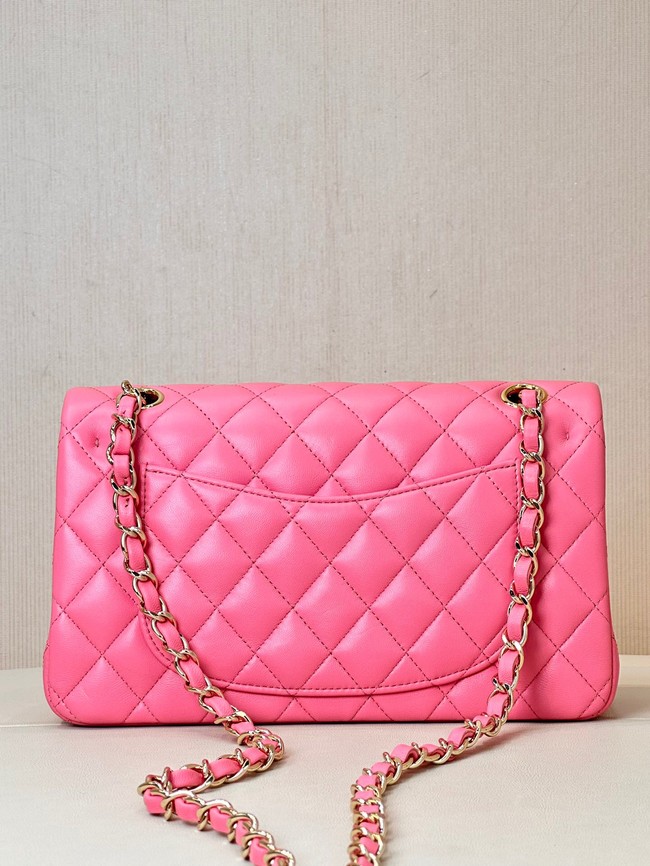 Chanel CLASSIC HANDBAG Lambskin & Gold-Tone Metal A01113 Fuchsia