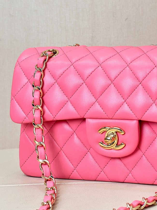 Chanel CLASSIC HANDBAG Lambskin & Gold-Tone Metal A01113 Fuchsia