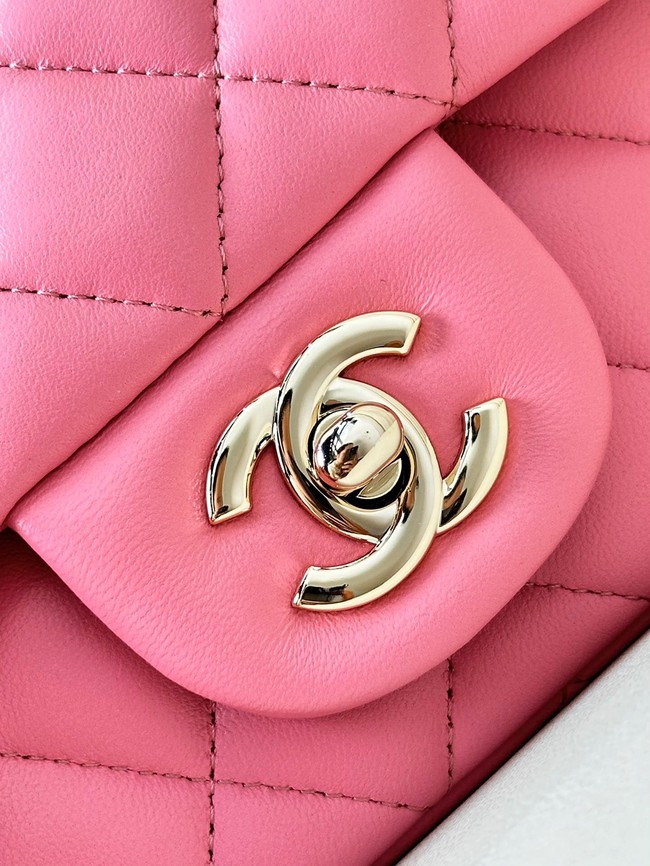 Chanel MINI CLASSIC HANDBAG Lambskin & Gold-Tone Metal A69900  Fuchsia