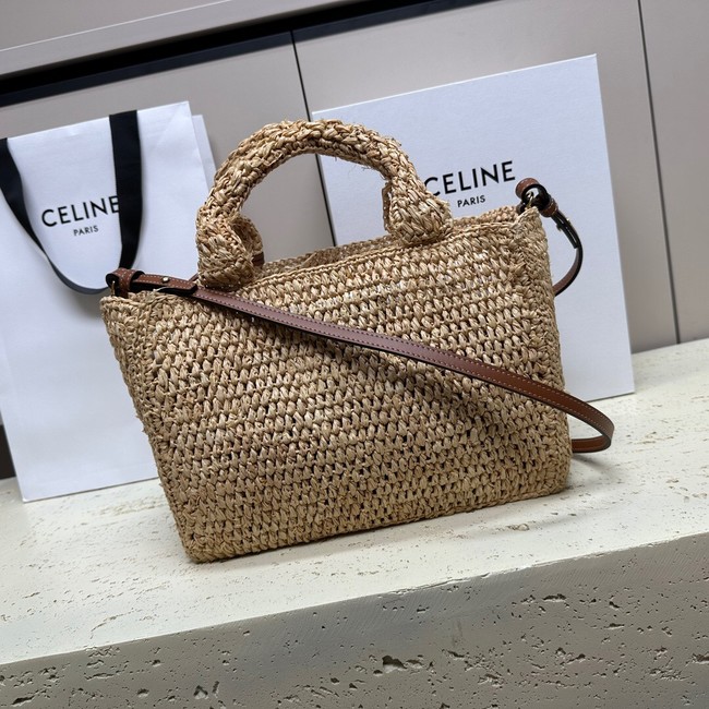 CELINE SMALL CABAS THAIS IN RAFFIA AND CALFSKIN 116302