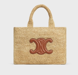 CELINE SMALL CABAS THAIS IN RAFFIA AND CALFSKIN 116302