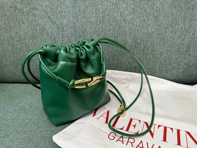 VALENTINO MINI VLOGO POUF Sheepskin WP0AC3Z green