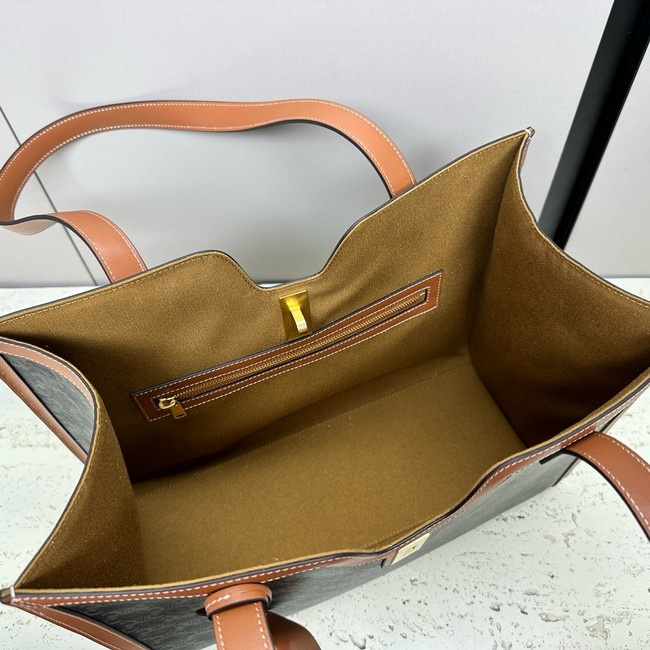 CELINE CABAS 16 IN TRIOMPHE CANVAS AND CALFSKIN 112583