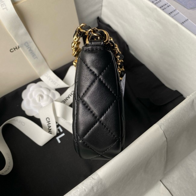 Chanel HOBO HANDBAG Lambskin & Gold-Tone Metal AS3786 black