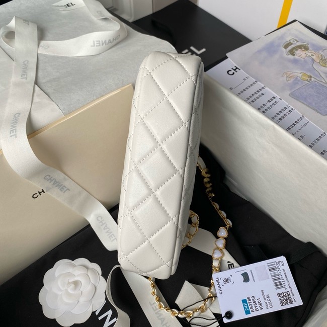 Chanel HOBO HANDBAG Lambskin & Gold-Tone Metal AS3786 white