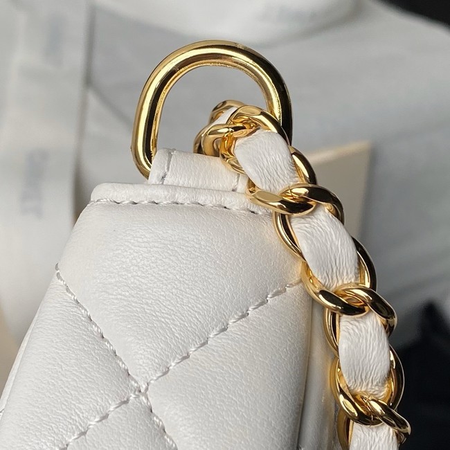 Chanel HOBO HANDBAG Lambskin & Gold-Tone Metal AS3786 white