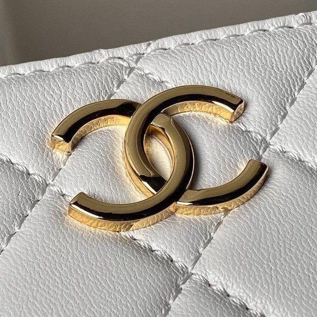 Chanel HOBO HANDBAG Lambskin & Gold-Tone Metal AS3787 white