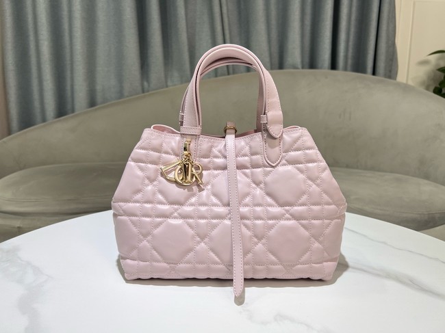 Medium Dior Toujours Bag pink Macrocannage Calfskin M2821OSIY