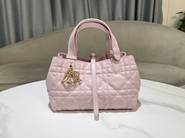 Small Dior Toujours Bag Macrocannage Calfskin M2822OSIY pink