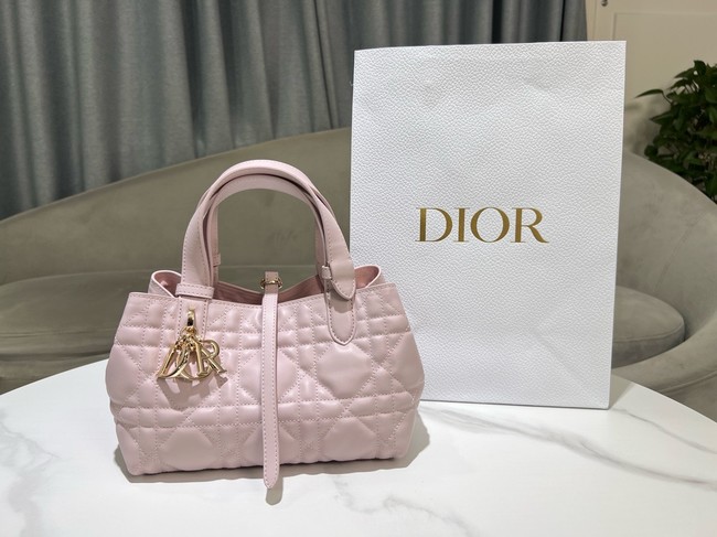 Small Dior Toujours Bag Macrocannage Calfskin M2822OSIY pink