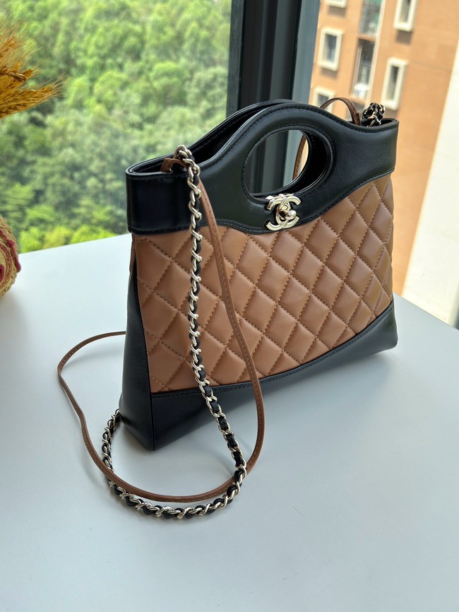 CHANEL 31 MINI SHOPPING BAG AS4133 Dark Beige & Black