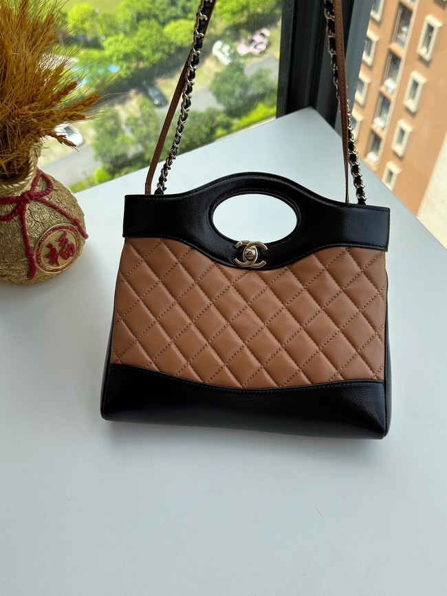 CHANEL 31 MINI SHOPPING BAG AS4133 Dark Beige & Black