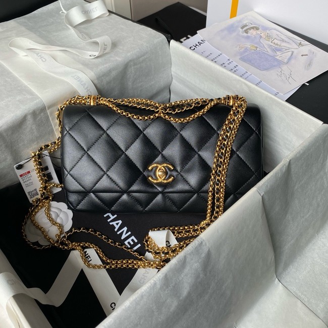 Chanel 24A SMALL FLAP BAG AS4971 black