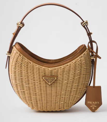 Prada Wicker and leather Prada Arque bag 1BC202 Natural