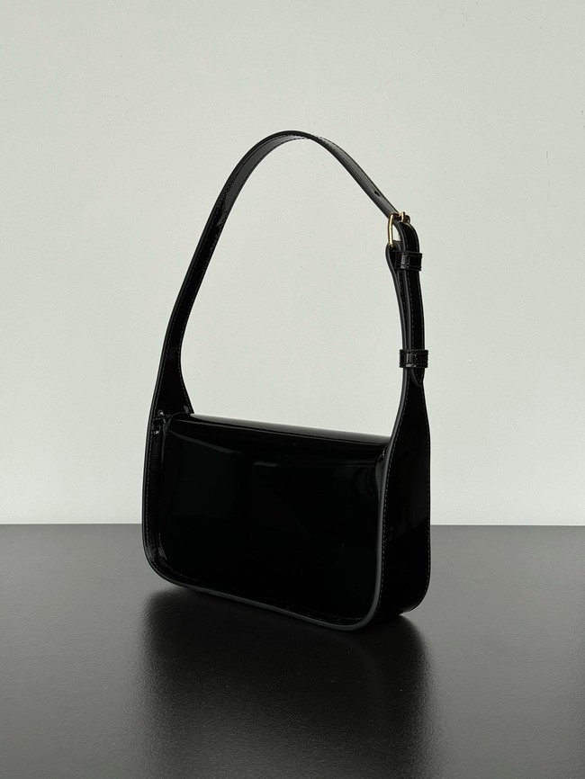 CELINE SHOULDER BAG TERENCE IN PATENT CALFSKIN 118313 black