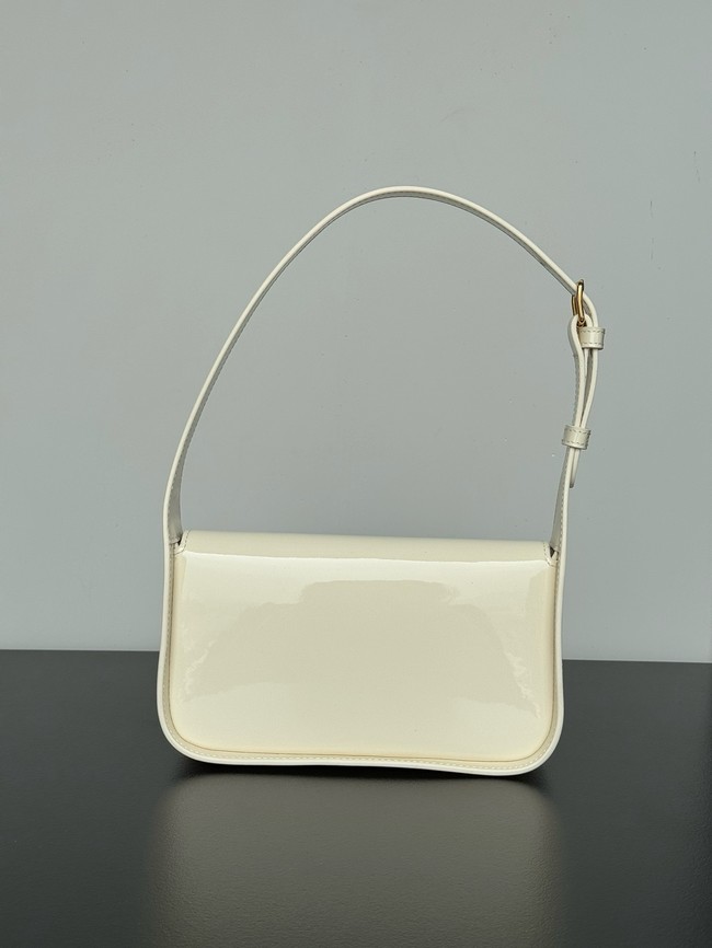 CELINE SHOULDER BAG TERENCE IN PATENT CALFSKIN 118313 white