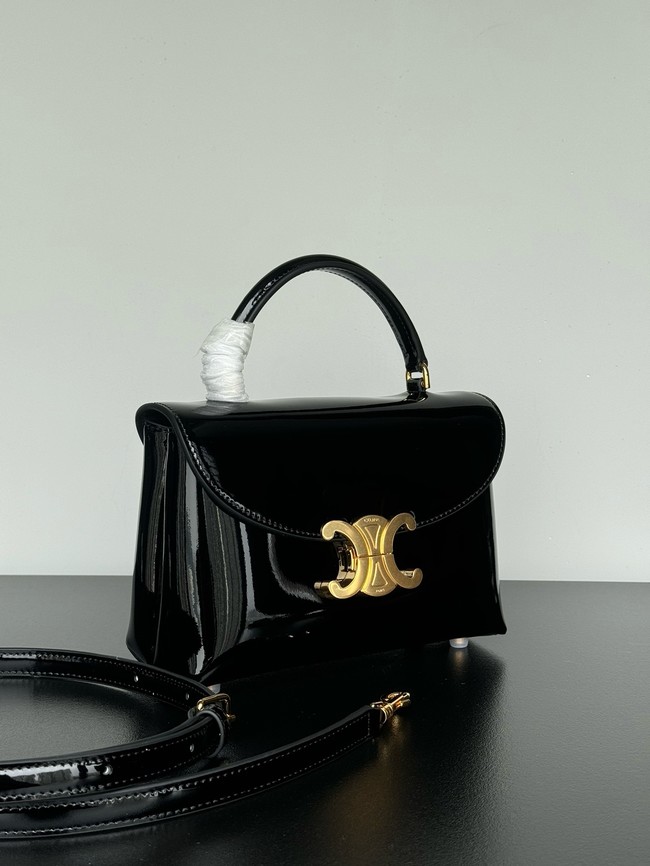 CELINE TEEN NINO BAG IN PATENT CALFSKIN 118113 black