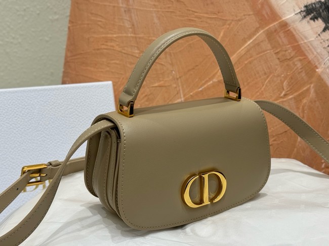 Dior Small 30 Montaigne Avenue Top Handle Bag Ribbed Calfskin M9370UNQ Khaki