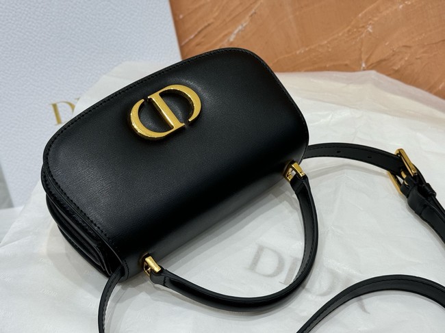 Dior Small 30 Montaigne Avenue Top Handle Bag Ribbed Calfskin M9370UNQ black