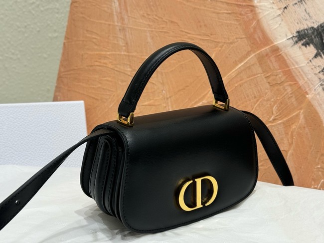 Dior Small 30 Montaigne Avenue Top Handle Bag Ribbed Calfskin M9370UNQ black