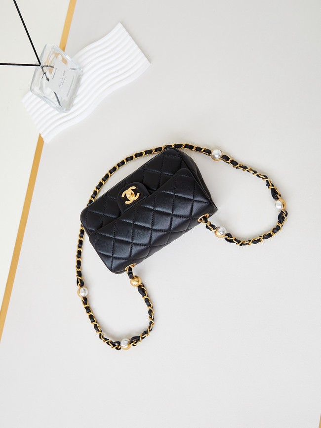 CHANEL 24B MINI FLAP BAG AS4947 black