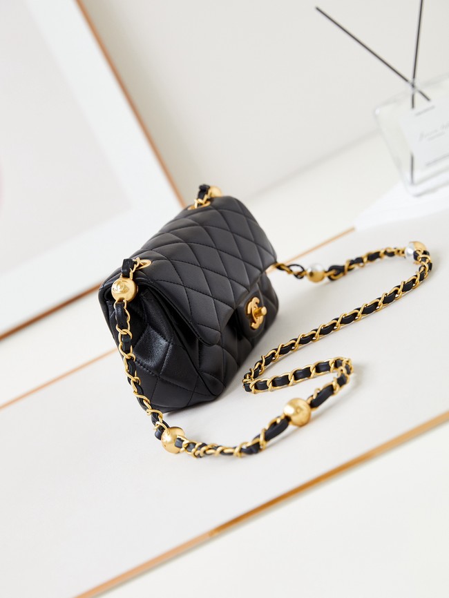 CHANEL 24B MINI FLAP BAG AS4947 black