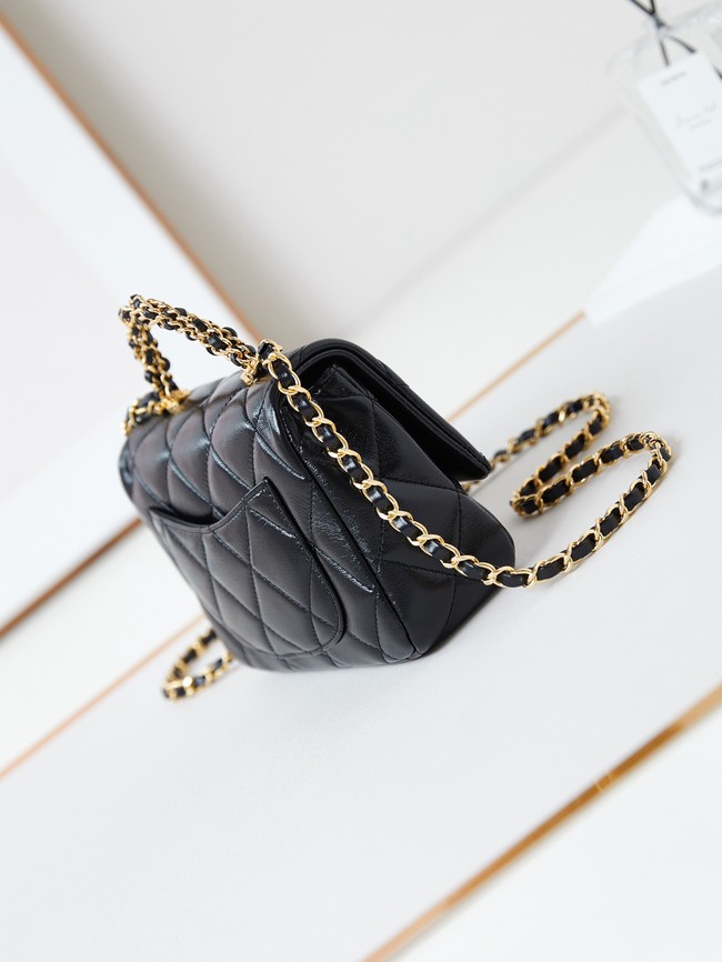 CHANEL MINI FLAP BAG WITH TOP HANDLE AS5032 Black