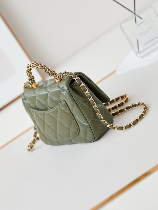 CHANEL MINI FLAP BAG WITH TOP HANDLE AS5032 green