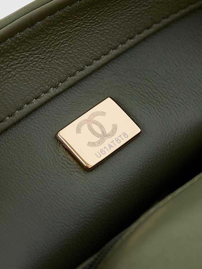 CHANEL MINI FLAP BAG WITH TOP HANDLE AS5032 green