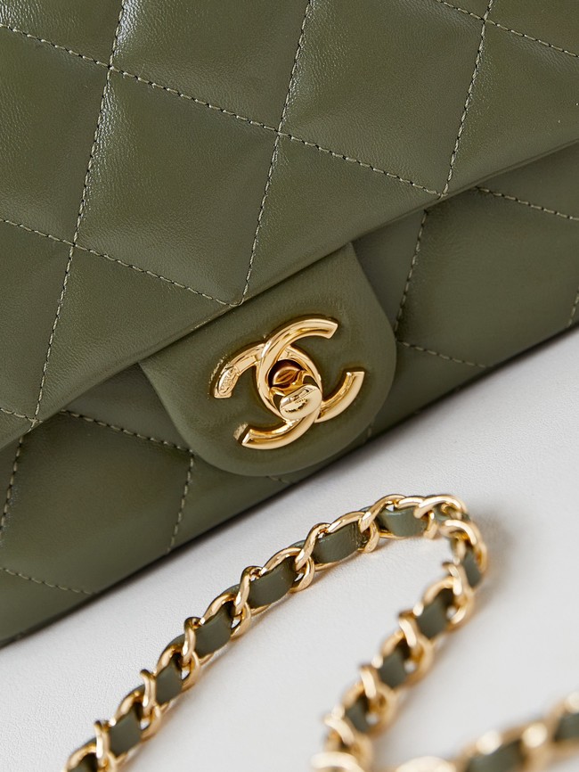 CHANEL MINI FLAP BAG WITH TOP HANDLE AS5032 green