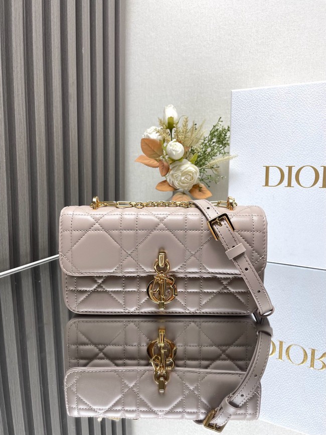 DIOR Miss Daisy Mini Bag Macrocannage Lambskin S3300U light gray