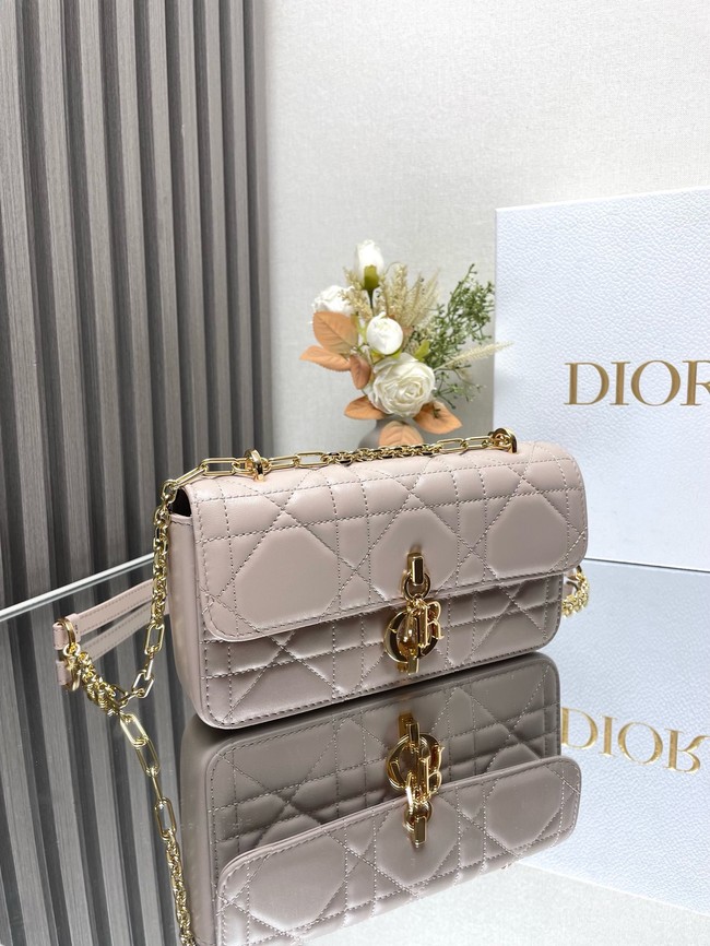 DIOR Miss Daisy Mini Bag Macrocannage Lambskin S3300U light gray