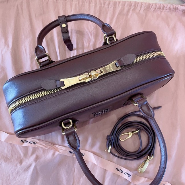 MIU MIU Leather Handle Bag 5BB148 Wine Red