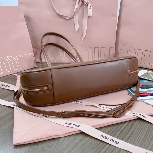 MIU MIU Original Leather Top Handle Bag 5BG287 brown