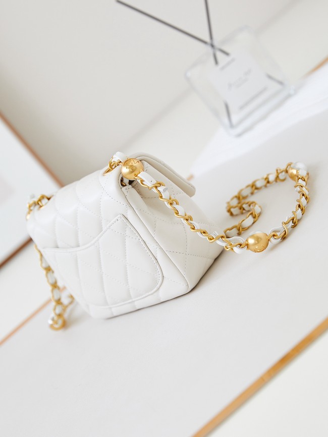 CHANEL 24B MINI FLAP BAG AS4946 White